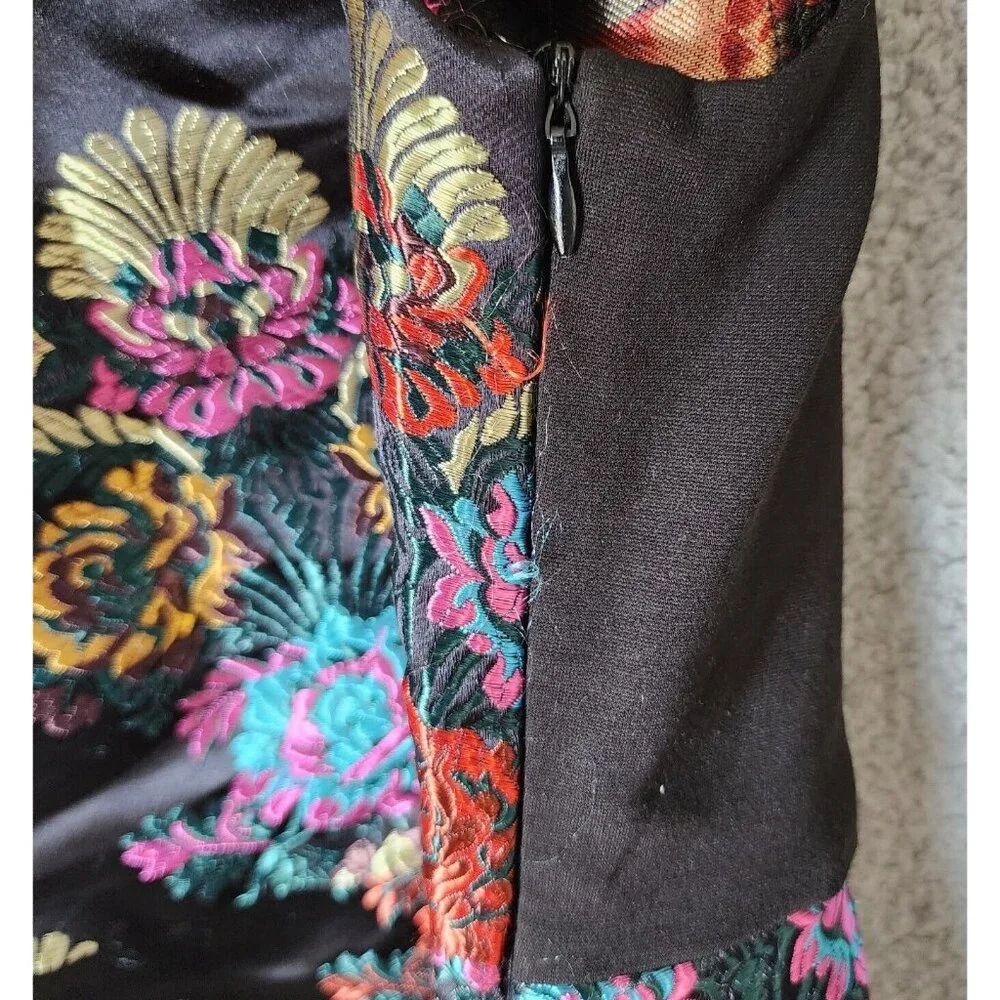 Zara Trafaluc Women's Sleeveless Mini Dress Satin Floral Jacquard Black Size M - Picture 8 of 16